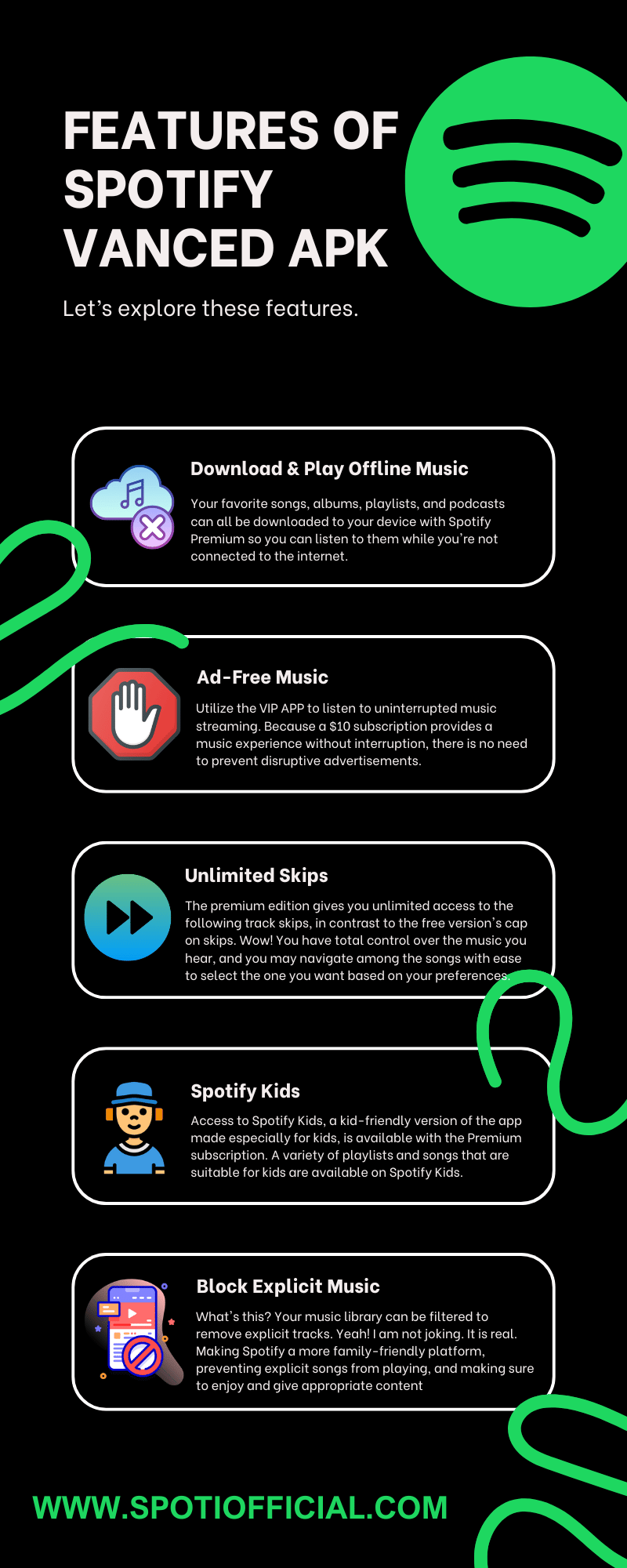 Features of Spotify Vanced APK